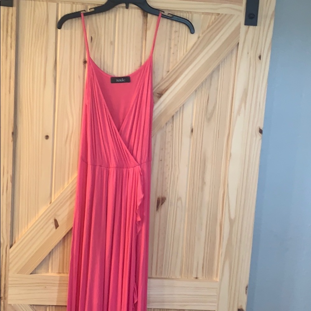 Pink summer wrap dress